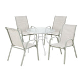 Solero 5 Piece Outdoor Dining Set | 90cm Round Table Outdoor Bistro Set