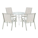 Solero 5 Piece Outdoor Dining Set | 90cm Round Table Outdoor Bistro Set