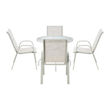 Solero 5 Piece Outdoor Dining Set | 90cm Round Table Outdoor Bistro Set