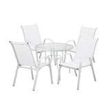Solero 5 Piece Outdoor Dining Set | 90cm Round Table Outdoor Bistro Set