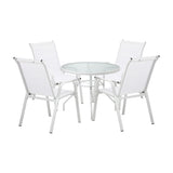 Solero 5 Piece Outdoor Dining Set | 90cm Round Table Outdoor Bistro Set