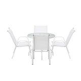 Solero 5 Piece Outdoor Dining Set | 90cm Round Table Outdoor Bistro Set
