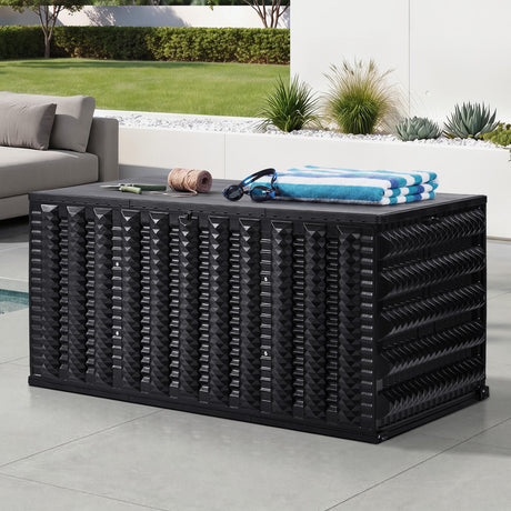 Forte 680L Extra Large Weatherproof Outdoor Storage Box | Foldable Pool Garden Storage Box