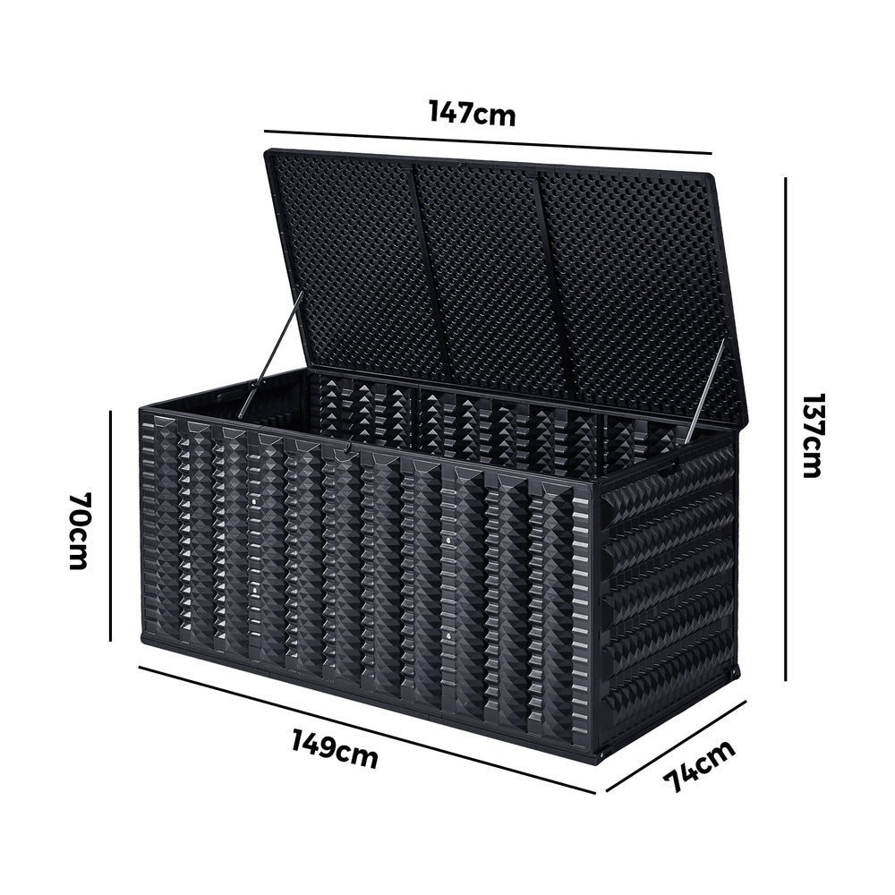 Forte 680L Extra Large Weatherproof Outdoor Storage Box | Foldable Pool Garden Storage Box