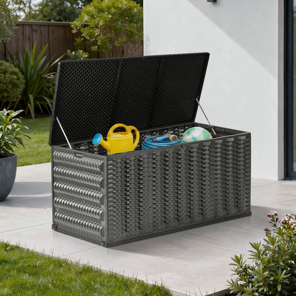 Forte 680L Extra Large Weatherproof Outdoor Storage Box | Foldable Pool Garden Storage Box