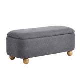 Taledo Two in One Ottoman Storage Box and Seating Bench | Cushioned Soft Boucle or Fabric Blanket Box