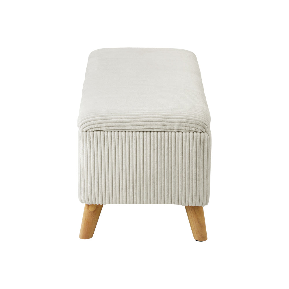 Parisi Two in One Ottoman Storage Box and Seating Bench | Cushioned Soft Velvet Ripple Blanket Box
