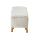 Parisi Two in One Ottoman Storage Box and Seating Bench | Cushioned Soft Velvet Ripple Blanket Box