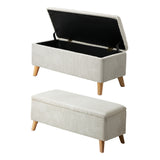 Parisi Two in One Ottoman Storage Box and Seating Bench | Cushioned Soft Velvet Ripple Blanket Box
