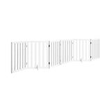 Premium White Wooden Foldable Pet Gate | Modern Dog Fence | 3/4/6 Panel Pet Safety Gate