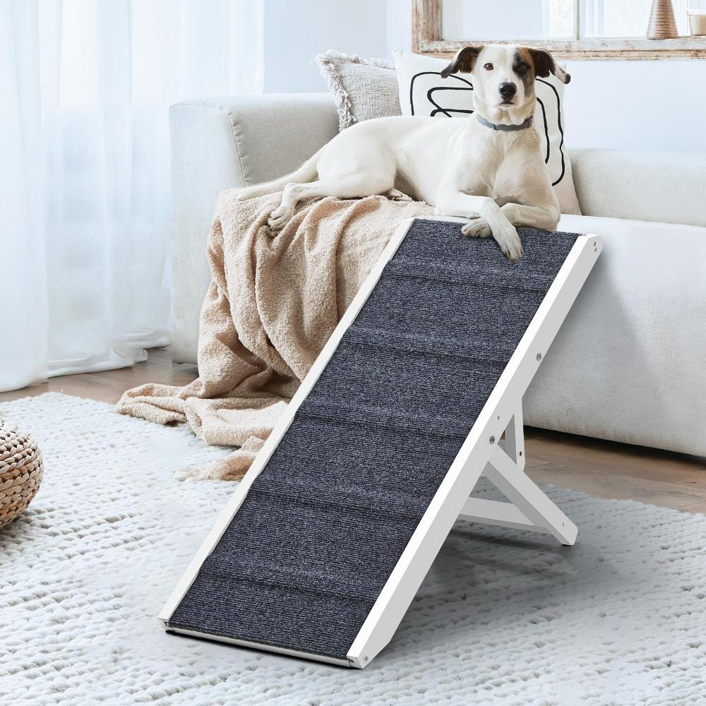 90cm Adjustable Pet Ramp with Extra Grip | Foldable Travel Dog Stairs
