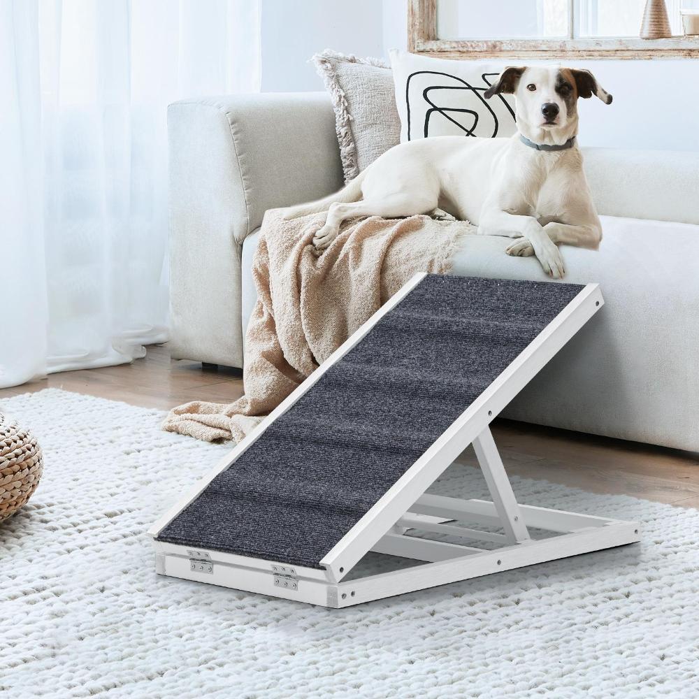 Adjustable Height Indoor Outdoor Foldable Pet Ramp | Dog Stairs Travel Ramp Extra Grip