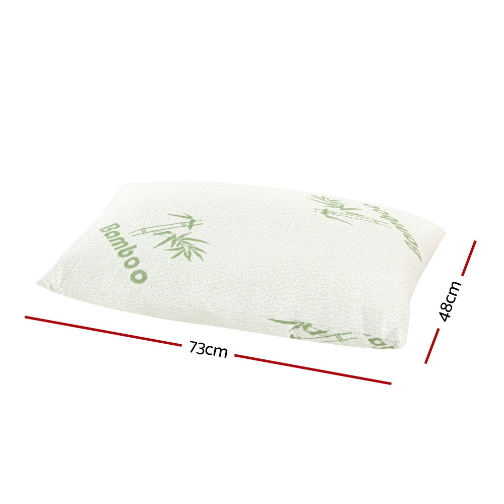 Set of Four Nuvola Bamboo and Memory Fibre Pillows | Standard Size Multi Firmness Breathable Pillows