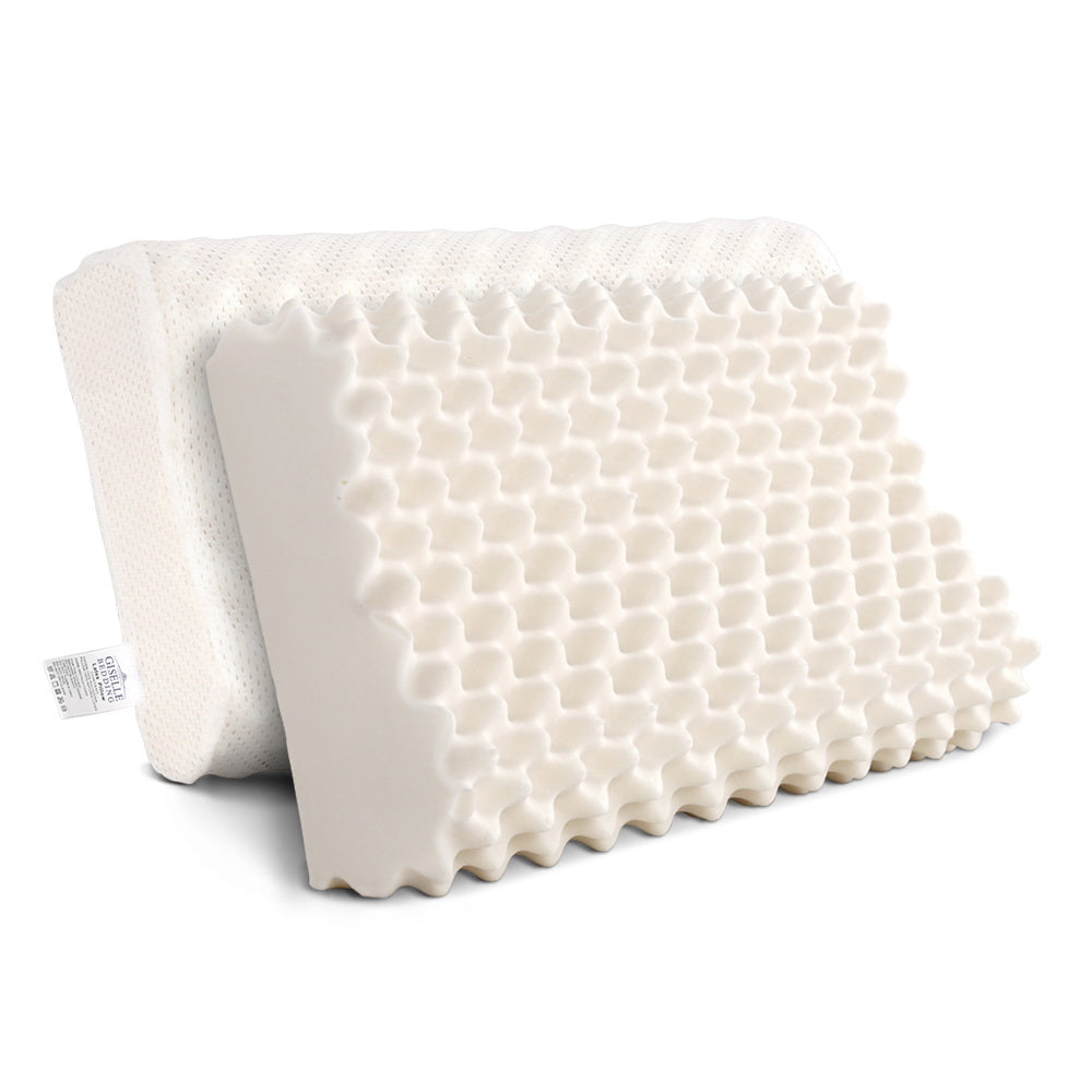 Two Essenza Pure Latex Multi Support Breathable Pillows | 3 Zone Massage Latex Pillows