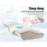 Nuvola Luxury Multi Position Neck Support Pillow | Memory Foam Butterfly Shape Pillow in Beige