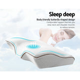 Nuvola Luxury Multi Position Neck Support Pillow | Memory Foam Butterfly Shape Pillow in Grey