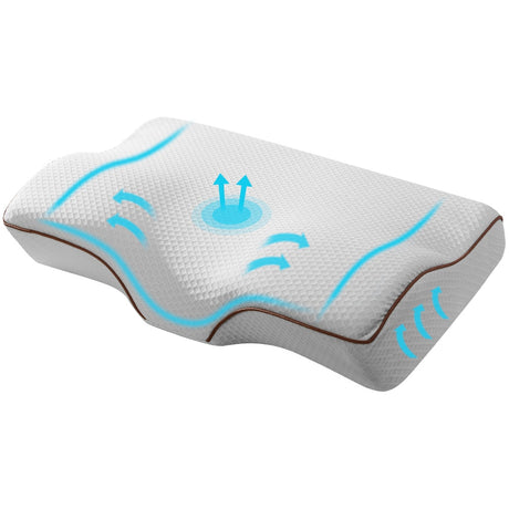 Nuvola Luxury Multi Position Neck Support Pillow | Memory Foam Butterfly Shape Pillow in Grey