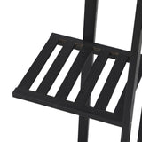 Natura 7 or 12 Tier Black Bamboo Plant Stand Tower | Multi Level Plant Flower Pot Shelf Rack Décor Stand