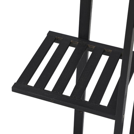Natura 7 or 12 Tier Black Bamboo Plant Stand Tower | Multi Level Plant Flower Pot Shelf Rack Décor Stand