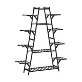 Natura 7 or 12 Tier Black Bamboo Plant Stand Tower | Multi Level Plant Flower Pot Shelf Rack Décor Stand