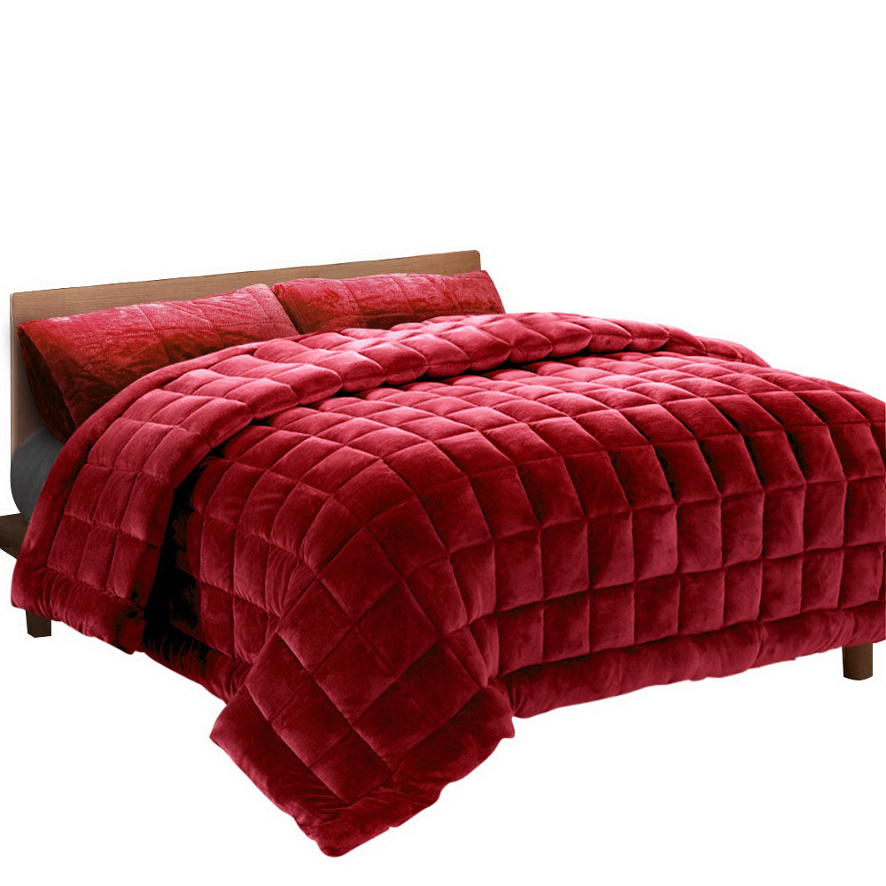 Nuvola Soft Touch Faux Mink Thermal 500GSM Comforter Set | 3pc Ultra Warm Bedding Quilt Set