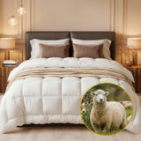 Super Luxury Extra Warm 800GSM 100% Wool Quilt | Cotton Cover Thick Cosy Ultra Warm Wool Doona