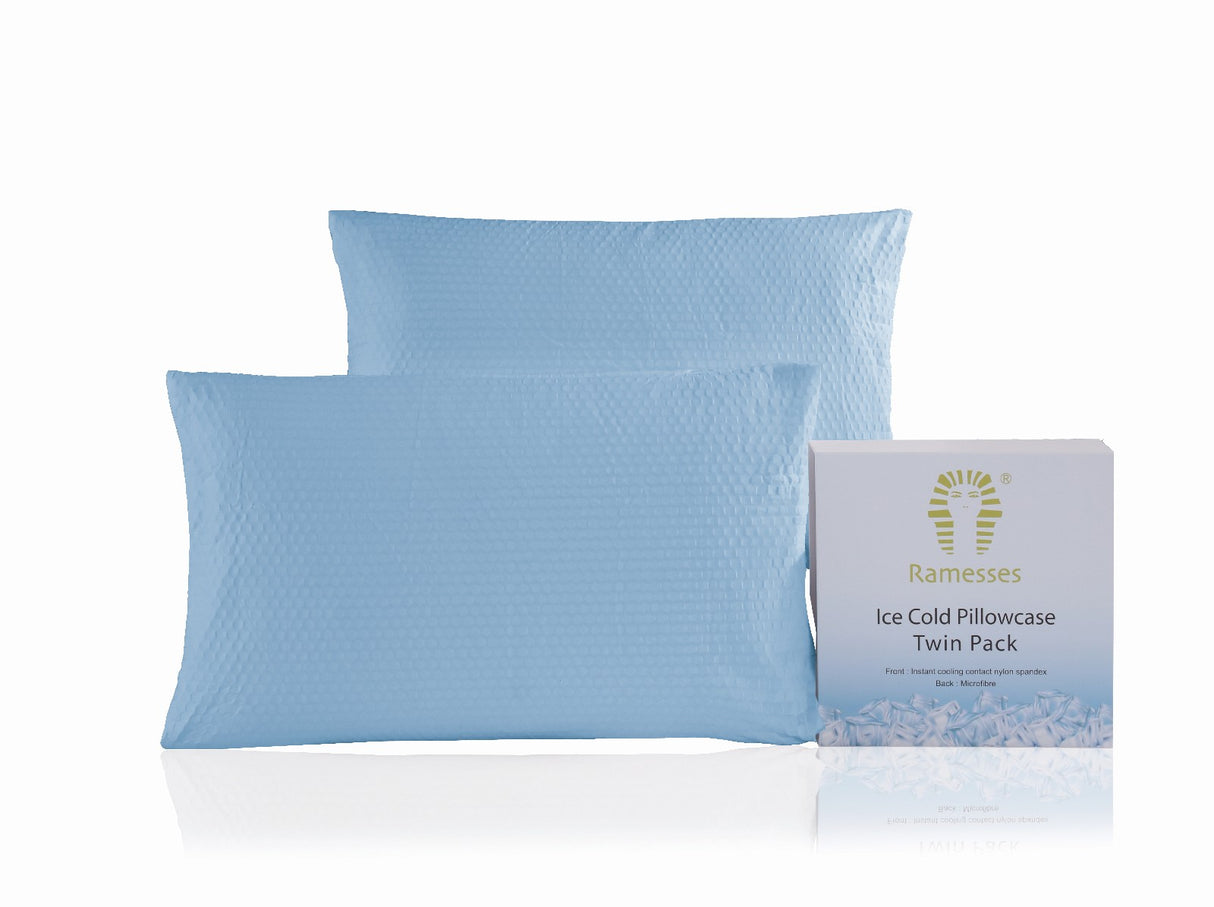 Set of Two Ramesses Super Cooling Ice Cold Pillowcases | Summer Cooling Sleep Pillowcases