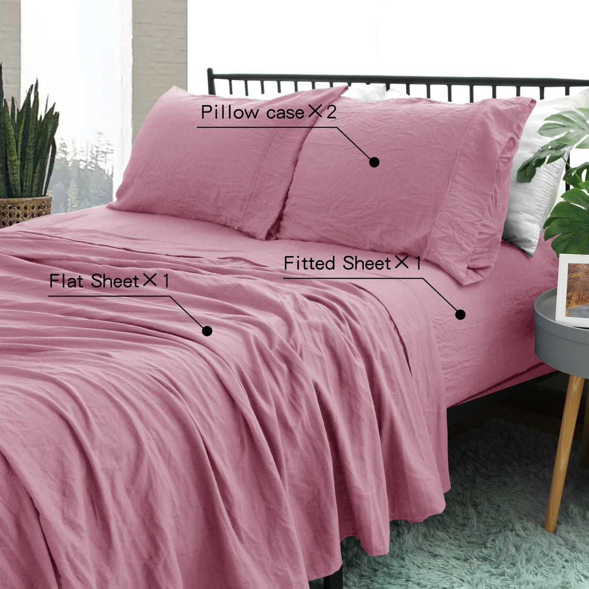 Ramesses 2000TC Soft Pebble Wash Sheet Set | Vintage Wash Breathable Sheets