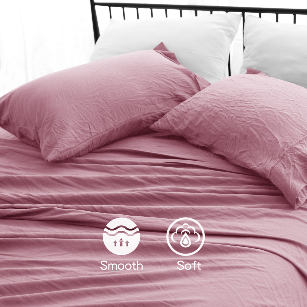 Ramesses 2000TC Soft Pebble Wash Sheet Set | Vintage Wash Breathable Sheets