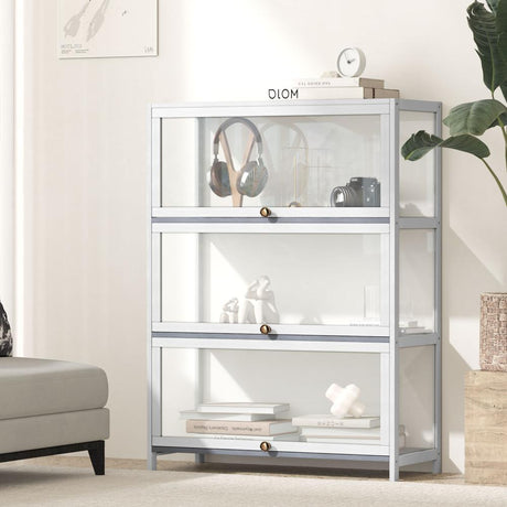 Centrum Bamboo Multi Tier Storage Unit | Versatile Bamboo and Acrylic Display Cabinet