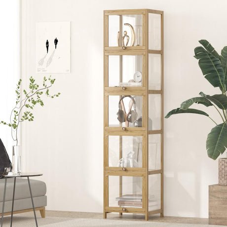 Centrum Bamboo Multi Tier Storage Unit | Versatile Bamboo and Acrylic Display Cabinet