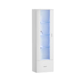 Starque LED Modern High Gloss Display Cabinet | 4 Tier Décor Drinks Storage Unit