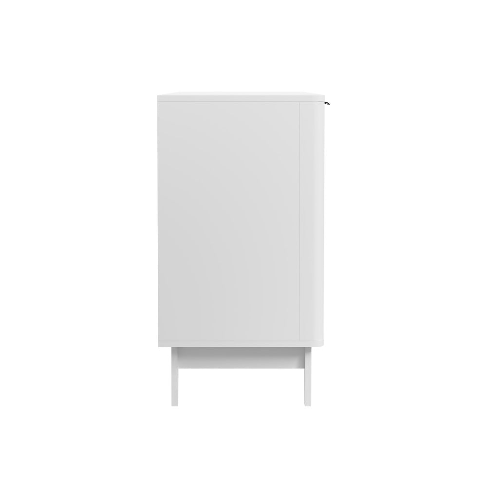 Alina Ripple Effect Modern 4 Drawer Buffet | Scandi Sideboard Storage Unit