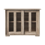 Belgrado Modern 2 Drawer Sideboard Glass Door Buffet | Contemporary Display Storage Cabinet