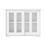 Belgrado Modern 2 Drawer Sideboard Glass Door Buffet | Contemporary Display Storage Cabinet