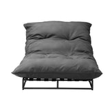 Azzuro Plush Cushioned Weatherproof Outdoor Lounger in Grey | Adjustable Outdoor Pool Day Bed Lounger