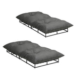 Azzuro Plush Cushioned Weatherproof Outdoor Lounger in Grey | Adjustable Outdoor Pool Day Bed Lounger