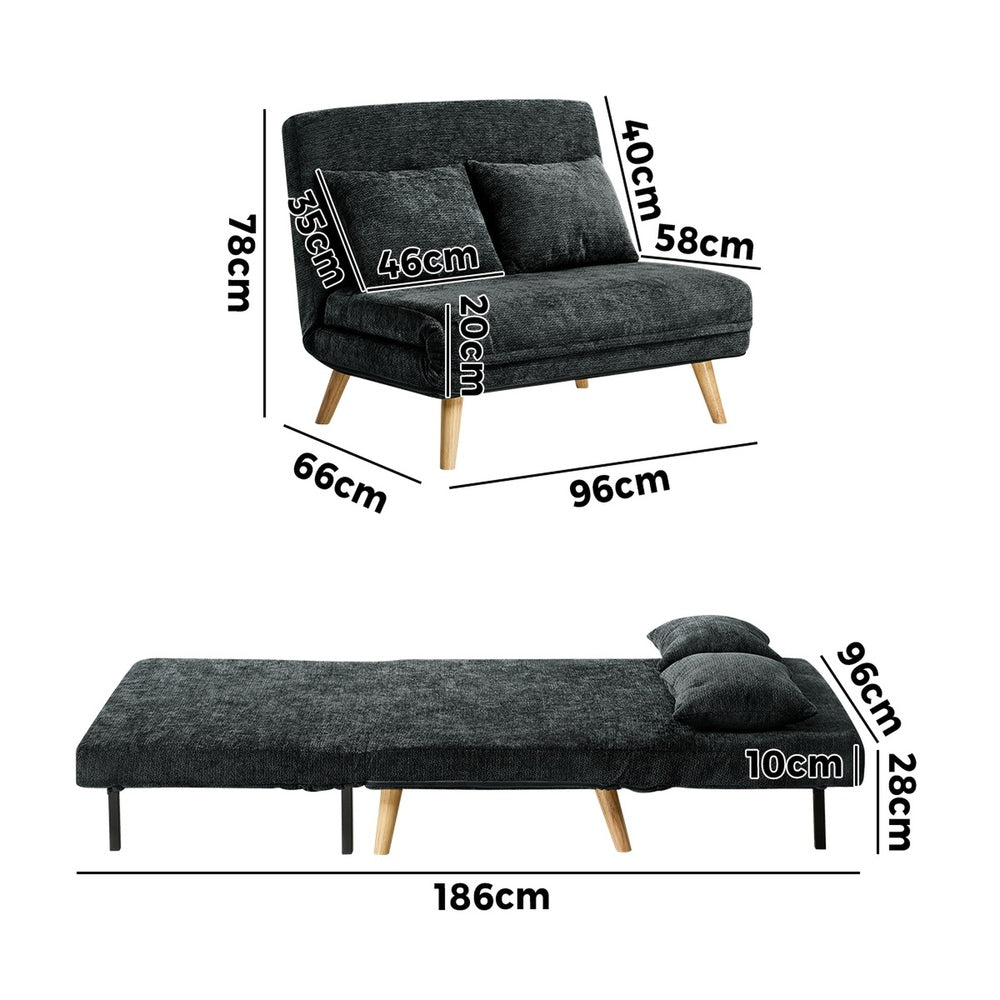 Amalfi Two In One Couch and Fold Out Sofa Bed | Versatile Adjustable Modern Sofa Chair