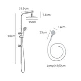 Super High Quality Shower Rail Mixer System In Black or Chrome | Round 3 Mode 10" Rain Shower Head & Handheld Shower Rail