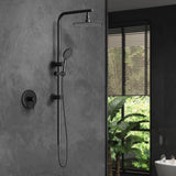Super High Quality Shower Rail Mixer System In Black or Chrome | Round 3 Mode 10" Rain Shower Head & Handheld Shower Rail