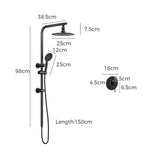 Super High Quality Shower Rail Mixer System In Black or Chrome | Round 3 Mode 10" Rain Shower Head & Handheld Shower Rail