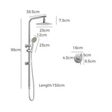Super High Quality Shower Rail Mixer System In Black or Chrome | Round 3 Mode 10" Rain Shower Head & Handheld Shower Rail