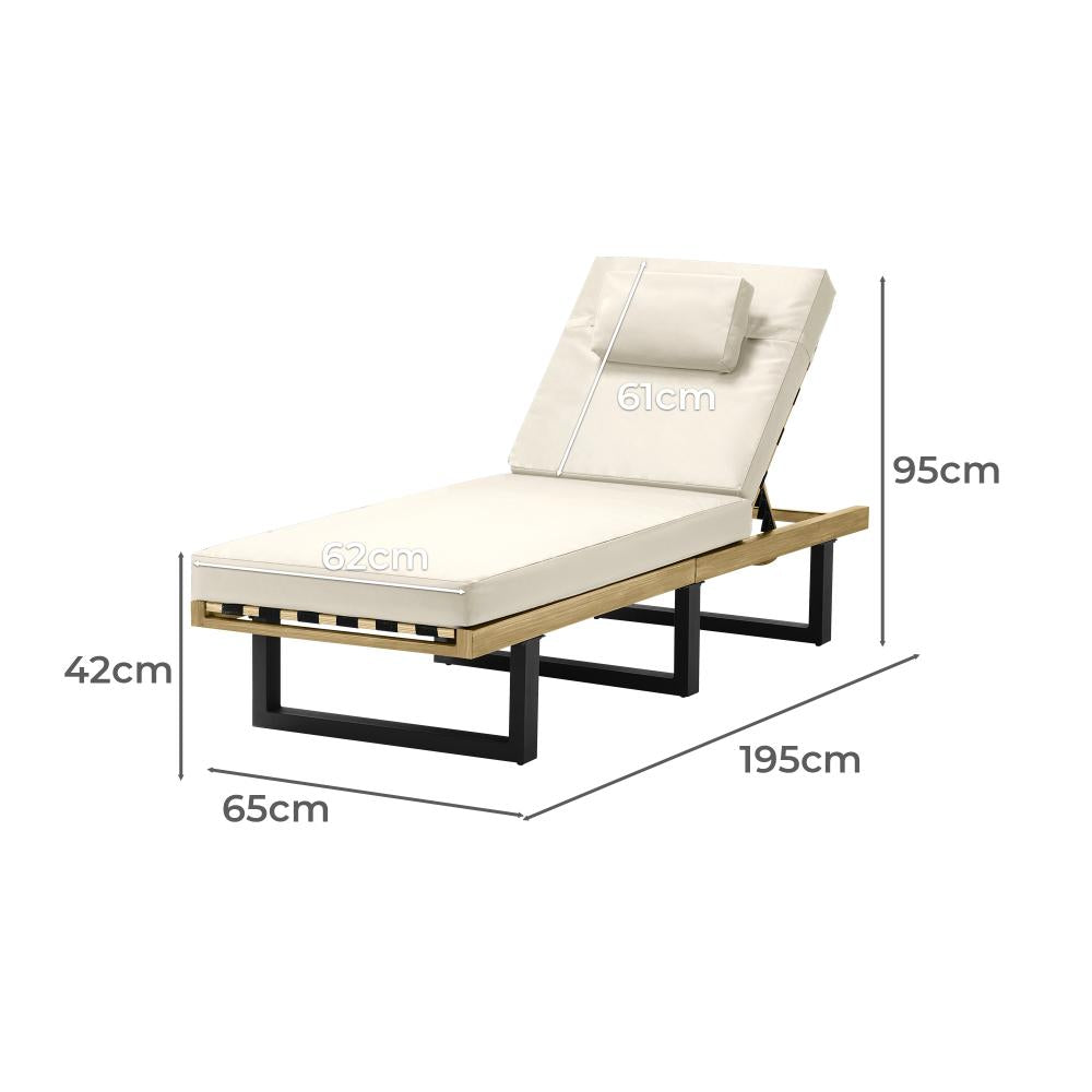 Aquino Sol Outdoor Cushioned Pool Loungers | Modern Adjustable Quality Day Bed Sun Loungers