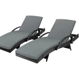 Amore Aquos Outdoor Cushioned Wicker Pool Loungers | Modern Adjustable Rattan Quality Day Bed Sun Loungers