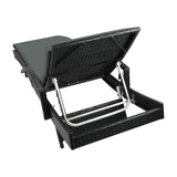 Amore Aquos Outdoor Cushioned Wicker Pool Loungers | Modern Adjustable Rattan Quality Day Bed Sun Loungers