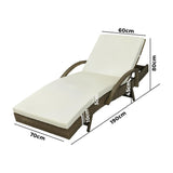 Amore Aquos Outdoor Cushioned Wicker Pool Loungers | Modern Adjustable Rattan Quality Day Bed Sun Loungers