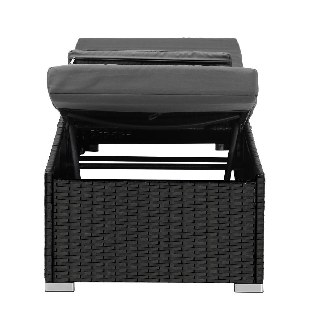 Milan High Quality Rattan Sun Lounger Day Bed | Adjustable Wicker Patio Pool Lounger