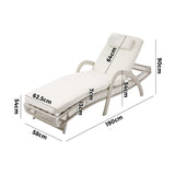 Botega Outdoor Cushioned Rattan Pool Loungers | Modern Adjustable 5 Height Day Bed Sun Lounger