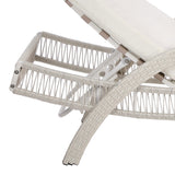Botega Outdoor Cushioned Rattan Pool Loungers | Modern Adjustable 5 Height Day Bed Sun Lounger