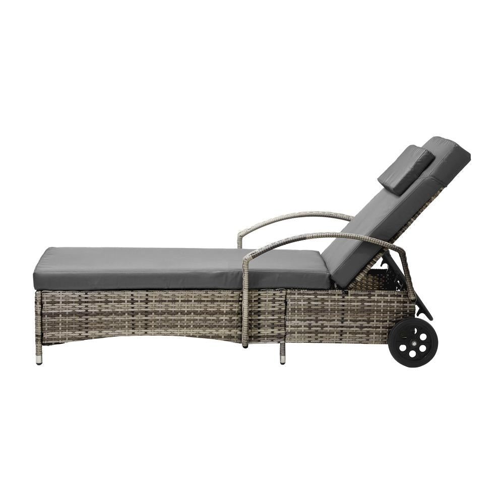Milan High Quality Rattan Sun Lounger Day Bed | Adjustable Wicker Patio Pool Lounger